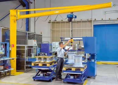Como escolher entre guindaste de coluna e ponte rolante para sua linha de produção